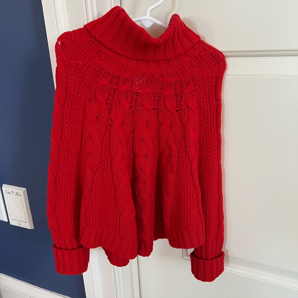 Carter’s girls red poncho sweater 4T
